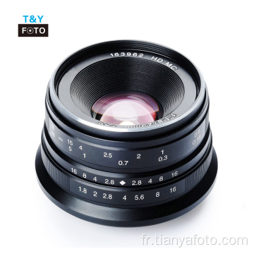 Objectif de l&#39;appareil photo manuel complet f1.8/25mm